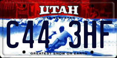 UT license plate C443HF
