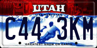 UT license plate C443KM