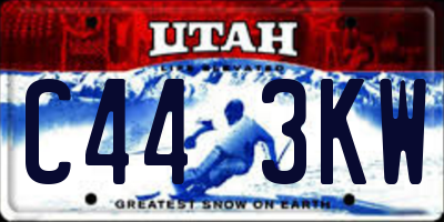 UT license plate C443KW