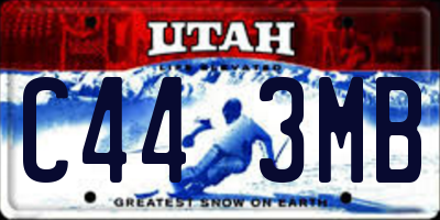 UT license plate C443MB