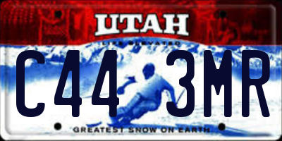 UT license plate C443MR