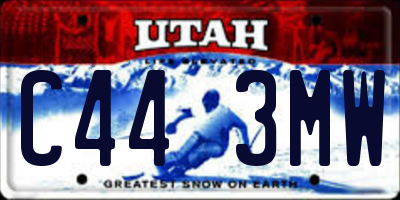 UT license plate C443MW