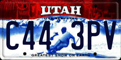 UT license plate C443PV