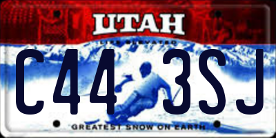 UT license plate C443SJ