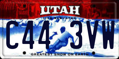 UT license plate C443VW