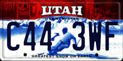 UT license plate C443WF