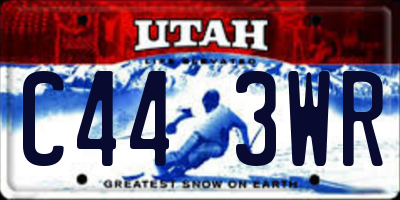 UT license plate C443WR