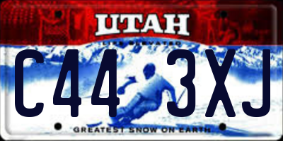 UT license plate C443XJ