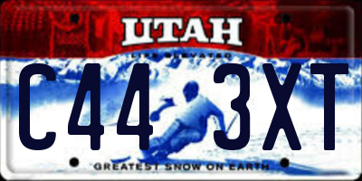 UT license plate C443XT
