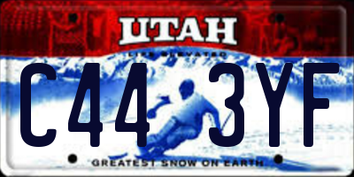 UT license plate C443YF