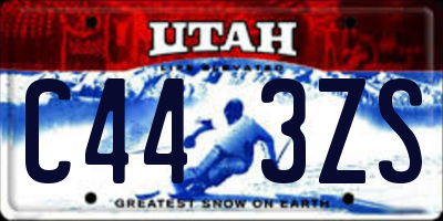 UT license plate C443ZS