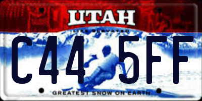 UT license plate C445FF