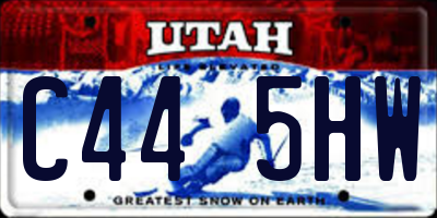 UT license plate C445HW