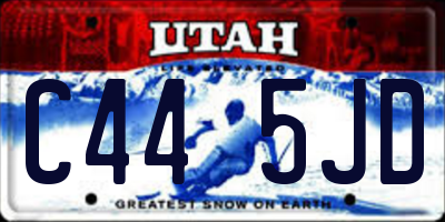 UT license plate C445JD
