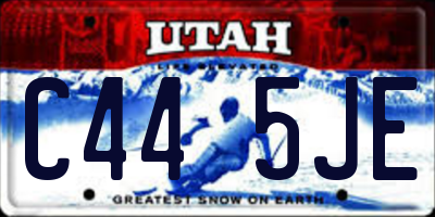UT license plate C445JE