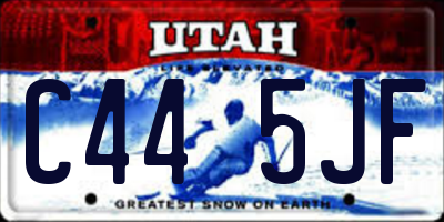 UT license plate C445JF