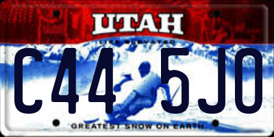 UT license plate C445JO