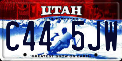 UT license plate C445JW