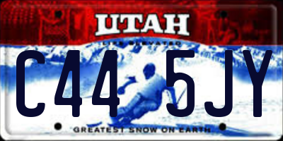 UT license plate C445JY
