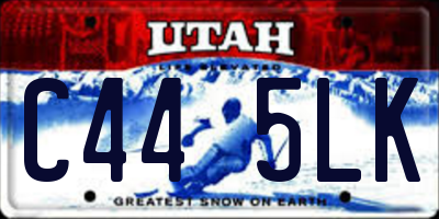 UT license plate C445LK