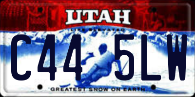 UT license plate C445LW