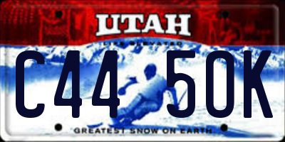 UT license plate C445OK
