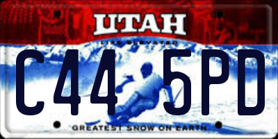 UT license plate C445PD