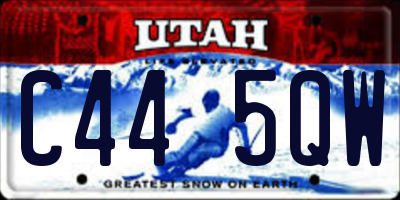 UT license plate C445QW