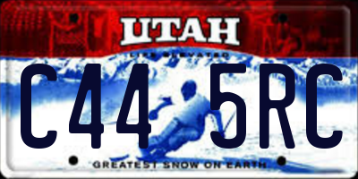 UT license plate C445RC