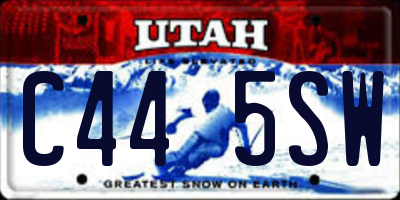 UT license plate C445SW