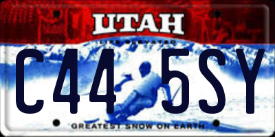 UT license plate C445SY