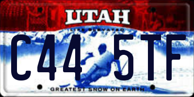 UT license plate C445TF