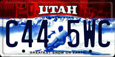 UT license plate C445WC