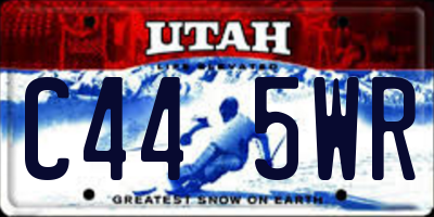 UT license plate C445WR