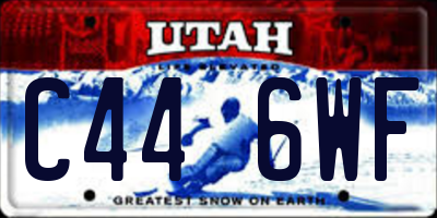 UT license plate C446WF