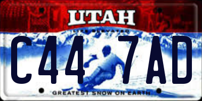 UT license plate C447AD