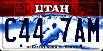 UT license plate C447AM