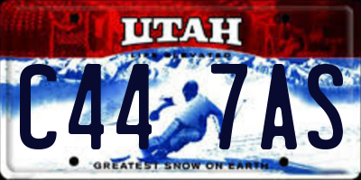 UT license plate C447AS
