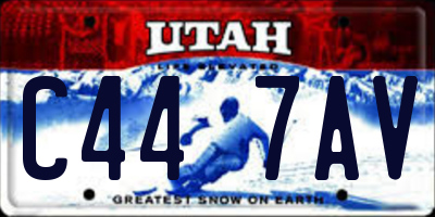 UT license plate C447AV