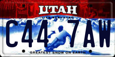 UT license plate C447AW