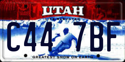UT license plate C447BF