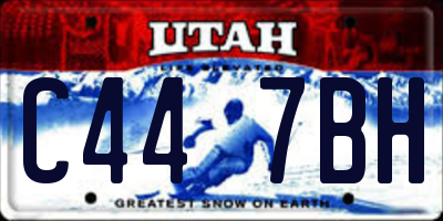UT license plate C447BH