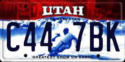 UT license plate C447BK