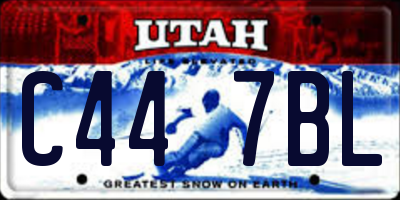UT license plate C447BL