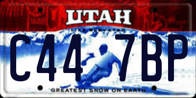 UT license plate C447BP