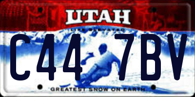 UT license plate C447BV