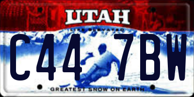 UT license plate C447BW