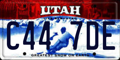 UT license plate C447DE