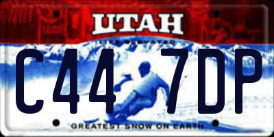 UT license plate C447DP