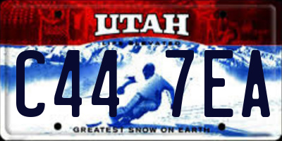 UT license plate C447EA